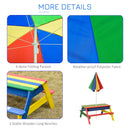 Outsunny Kids Picnic Bench - Multi-coloured