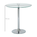 HOMCOM Round Dining Table Bistro Pub Counter w/ Tempered Glass Top for Kitchen