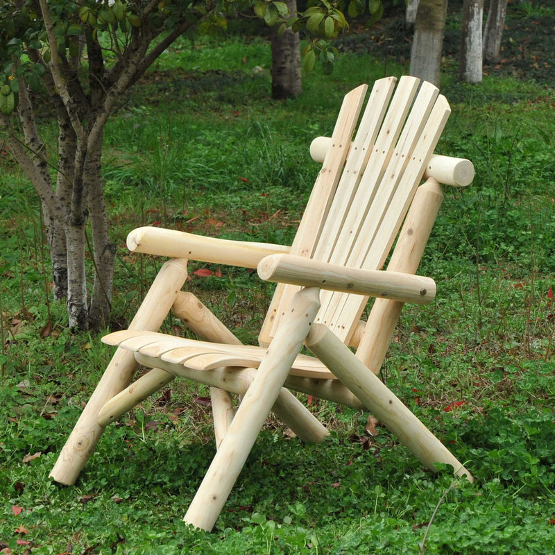 Outsunny Adirondack Chair -Natural Wood