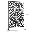 Outsunny Metal Garden Partition Screen Decorative Outdoor Divider w/Screws