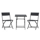 Outsunny PE Rattan Garden Furniture 2 Seater Patio Rattan Bistro Set Folding for 2 Outdoor Square Table and Chair Set (Brown)