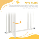 PawHut 74-87cm Adjustable Metal Pet Gate Safety Barrier w/ Auto-Close Door White