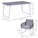 Outsunny 6 Seater Resin Rattan Dining Set