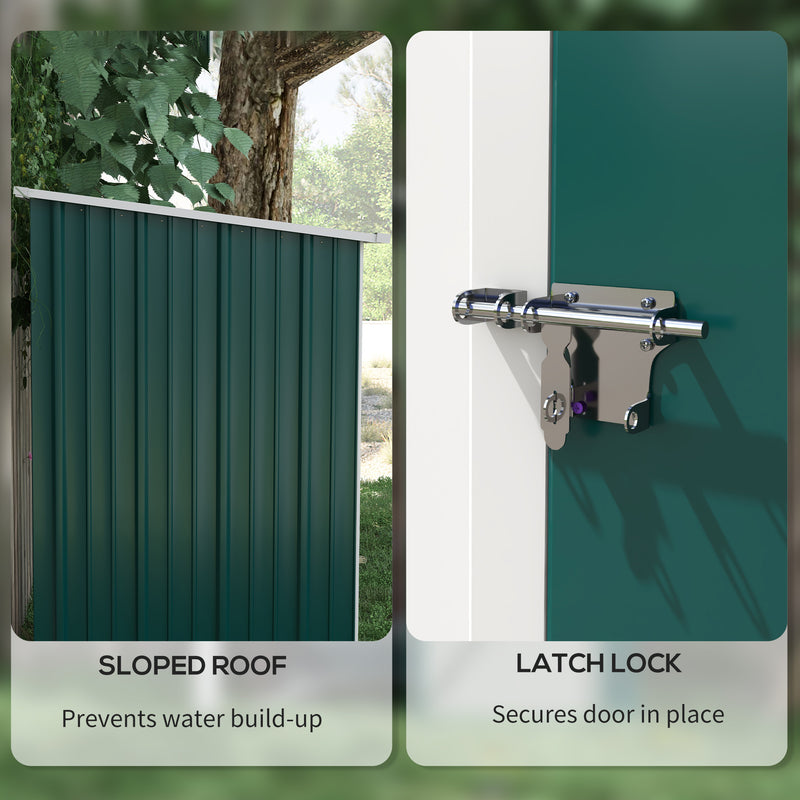 Outsunny Outdoor Storage Shed Steel Garden Shed w/ Lockable Door for Garden