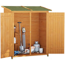 Outdoor Garden Shed with Double Door Brown - 160cm x 139cm x 75cm