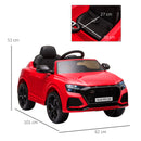 HOMCOM Kids Electric Ride On Car Audi RS Q8 6v - Red