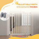 PawHut Adjustable Safety Gate w/ 1 Extensions and Four Adjustable Screws, White