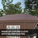 Outsunny 3 x 6m Pop Up Gazebo Height Adjustable Party Tent w/ Storage Bag Brown