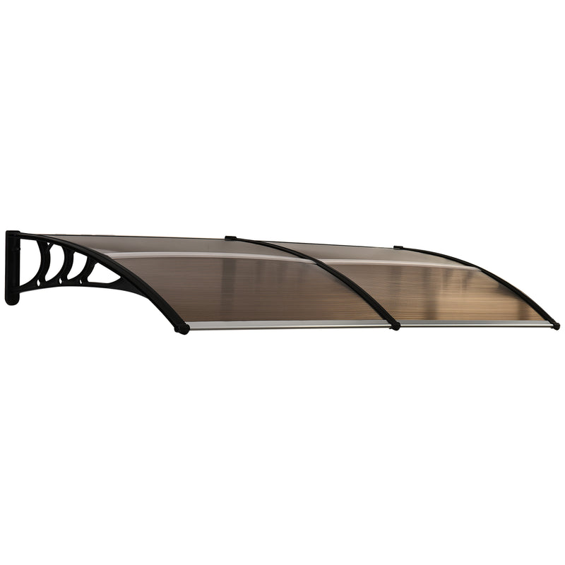 Outsunny Outdoor Curved Window Porch Canopy Awning UV Rain Cover 0.8x2m Brown