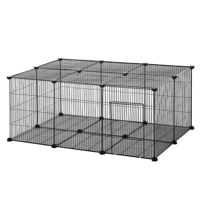 PawHut DIY Pet Playpen Cage 22 Piece w/Door Bunny Chinchilla Hedgehog Guinea Pig