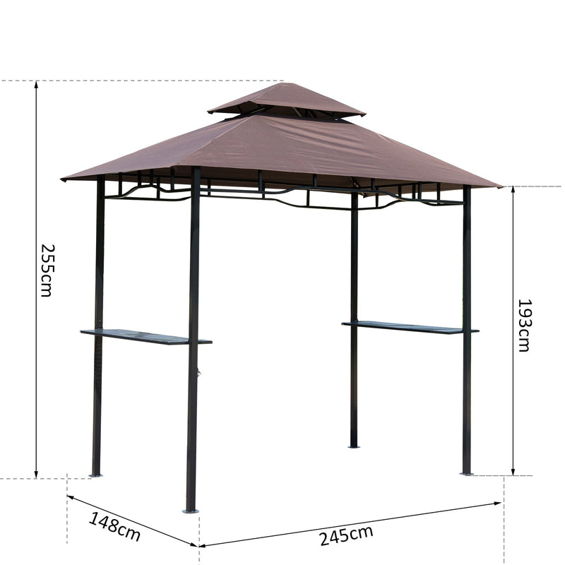 Outsunny Grill Gazebo Brown