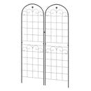 Outsunny Set of 2 Metal Trellis for Climbing Plants, Floral Design