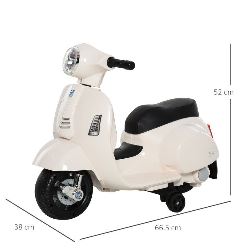 HOMCOM Kids Electric Ride on Motorcycle Trike Vespa 6v - White