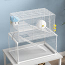 PawHut 3 Tiers Hamster Cage w/ Ramps Platforms Hut Exercise Wheel Water Bottle