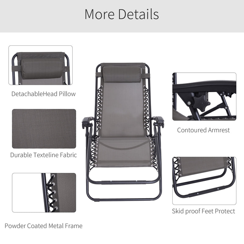 Outsunny Lounge Chair - Grey