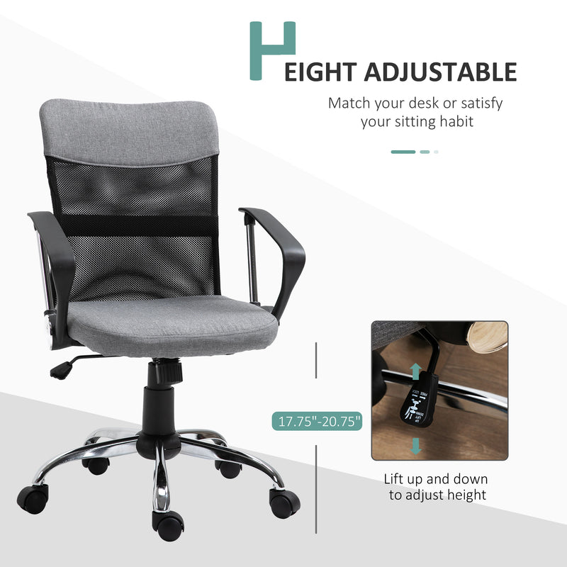 Linen Look Mesh Office Chair