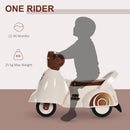 Kids Manual Ride On Moped Scooter - White