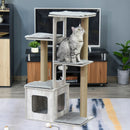 PawHut Cats 5-Tier Jute Rope Scratching Tree Grey
