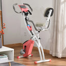 HOMCOM Folding Exercise Bike - White & Pink