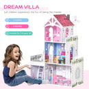 Kids Dollhouse Dreamhouse Villa for Toddler Children with Furniture Accessories