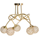 HOMCOM Chandelier Ceiling Light Pendant Light with 5 Globe Lampshades, Gold