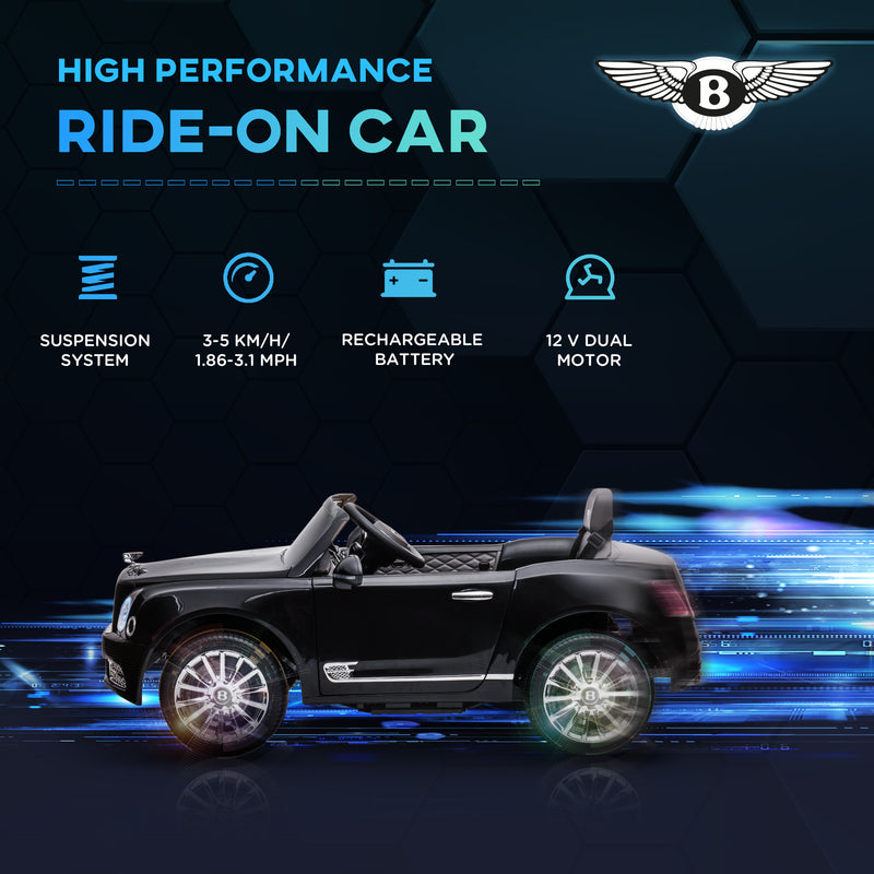 HOMCOM Kids Electric Ride On Car Bentley 12V - Black