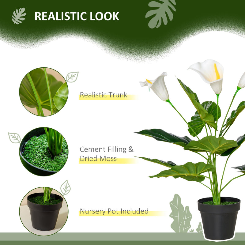 HOMCOM Calla Lily Flower - Artificial Plants