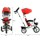 Baby Tricycle Stroller with Handle- Red