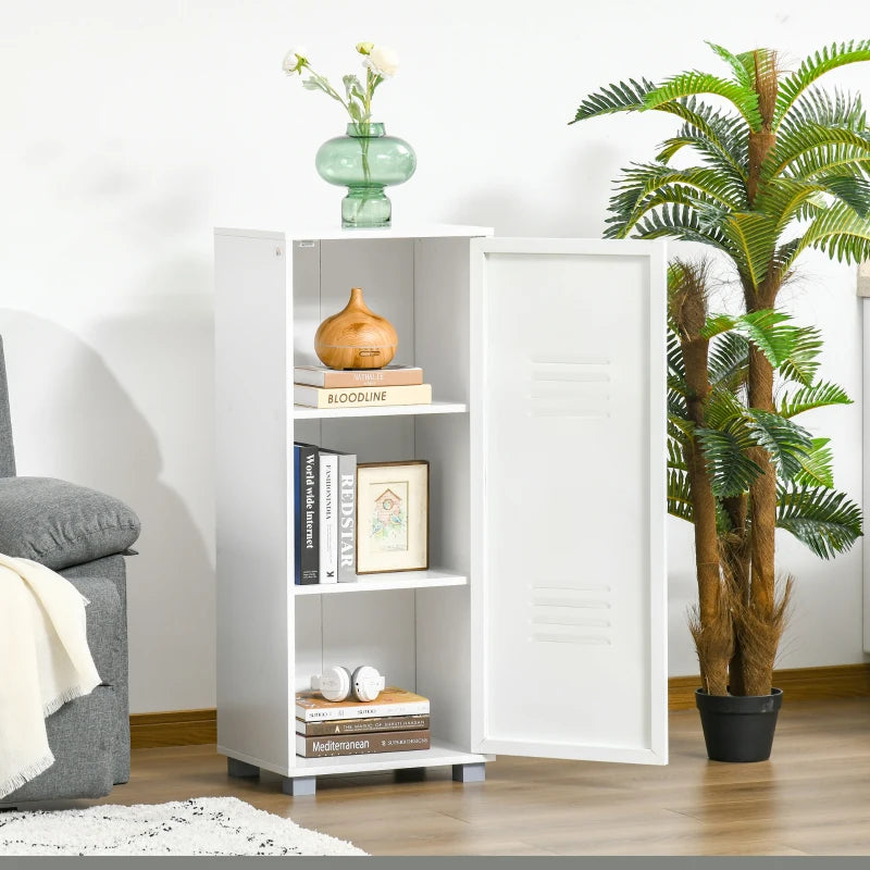 HOMCOM Filing Cabinet with Metal Door 110x45x35cm White