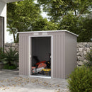 Outsunny 7 x 4ft Metal Garden Storage Shed w/ Double Door & Ventilation Grey