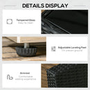 Outsunny 8 Pieces Patio Rattan Sofa Set Garden Furniture Set for Outdoor Black