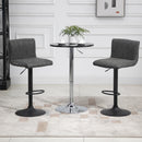 HOMCOM Adjustable Barstools Set Of 2, Swivel Counter Bar Chairs, Bar Stools With Footrest, PU Leather, Gas Lift, Grey