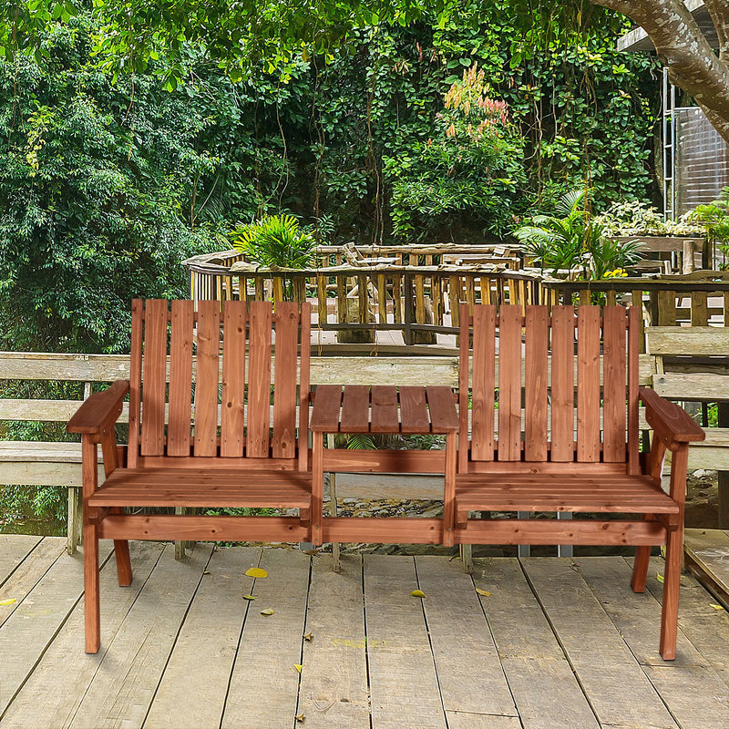 Outsunny-2 Seater Garden Bench With Table