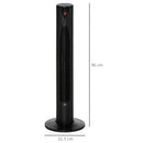 HOMCOM Oscillating Tower Fan with 3 Speeds 96cm - Black
