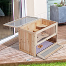 PawHut Fir Wood Hamster Cage Hamster Hutch