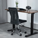 Vinsetto Armless Office Chair with Adjustable Height Mesh Back Wheels Dark Grey