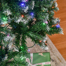 HOMCOM Christmas Tree Slim 7' with 350 Multi Coloured LED Lights