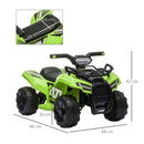 HOMCOM Kids Ride On Car Four Wheeler Quad Bike 6v - Green