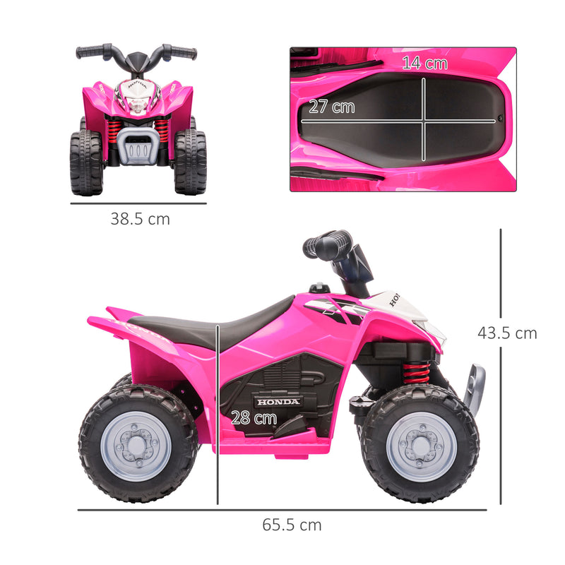 Aiya Play Kids Electric Ride On Honda Quad Bike 6v - Pink