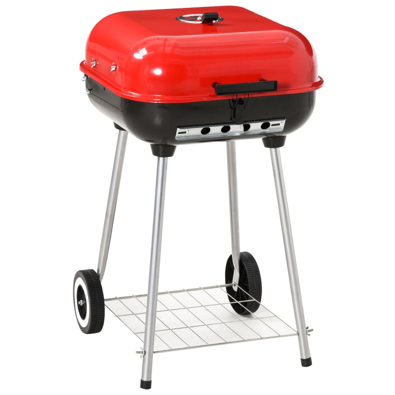 Outsunny Charcoal Trolley BBQ Garden Outdoor Barbecue