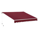 Outsunny 4x2.5m Manual Awning Window Door Sun Weather Shade w/ Handle Red