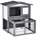 Pawhut Rabbit Hutch Grey