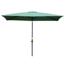 Outsunny 2 x 3(m) Garden Parasol Rectangular Market Umbrella w/ Crank Green