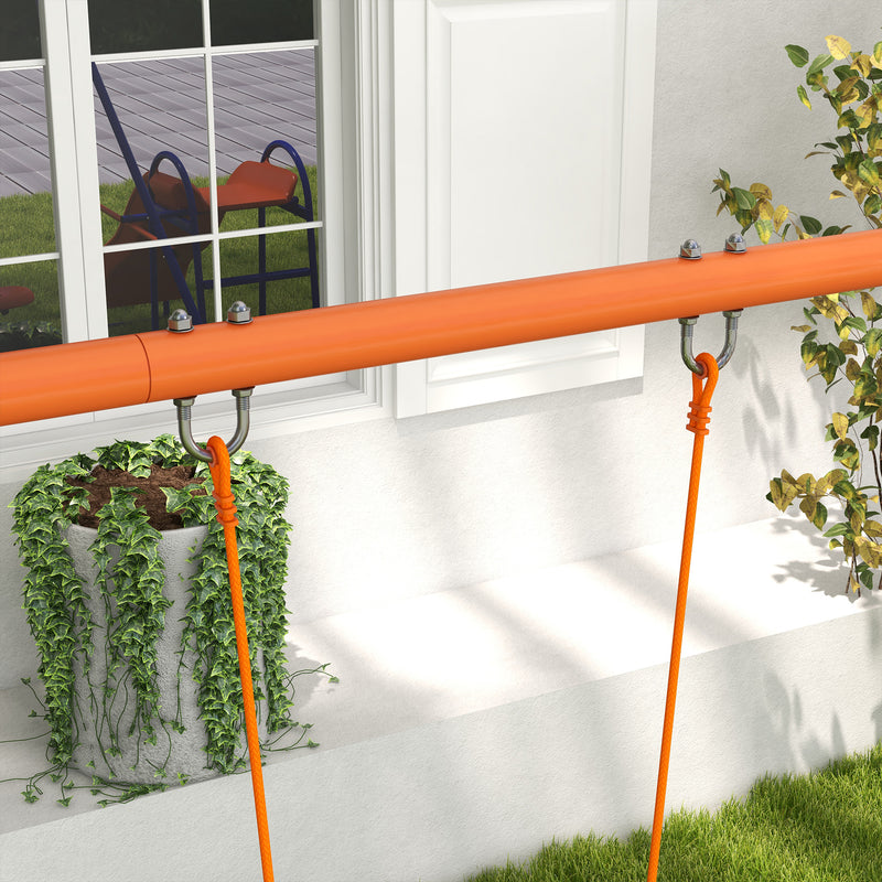 Outsunny 4 in 1 Metal Kids Swing Set with Double Swings, Glider, Slide, Ladder