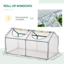 Outsunny Mini Greenhouse With 2 Windows, Plant Flower Herbs Growing, PE, 120 x 61 x 61cm