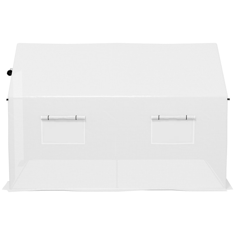 Outsunny Tunnel Greenhouse W/ UV-resistant PE Cover, Wide Door, 2 x 3(m), White