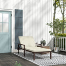 Outsunny Rattan Wicker Chaise Sun Lounger Garden w/ Adjustable Backrest & Wheels