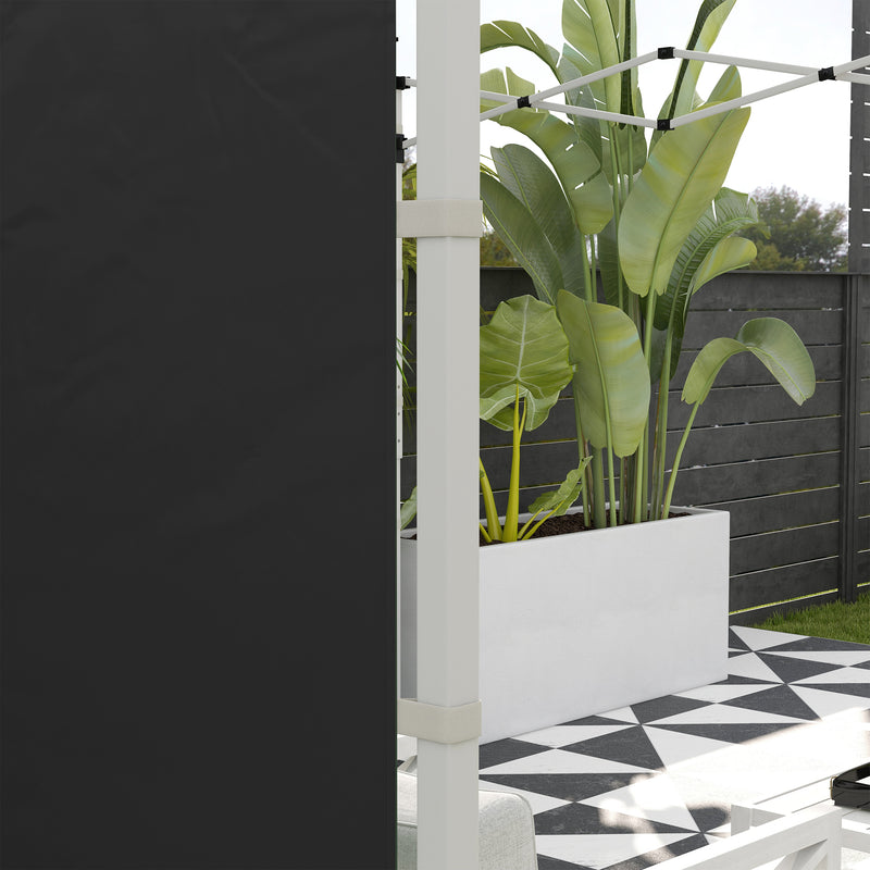 Outsunny 3x3(m) or 3x6m Pop Up Gazebo Side Panels Replacement, 2 Pack, Black