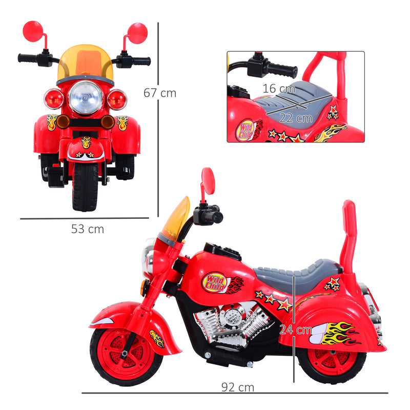 Kids Electric Ride On Motorbike Chopper 6V - Red