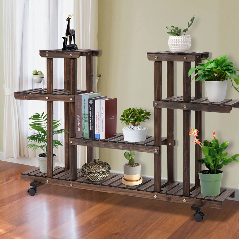 Outsunny Movable 4-Tier Garden Holder Display Shelf